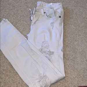 White ripped jeans